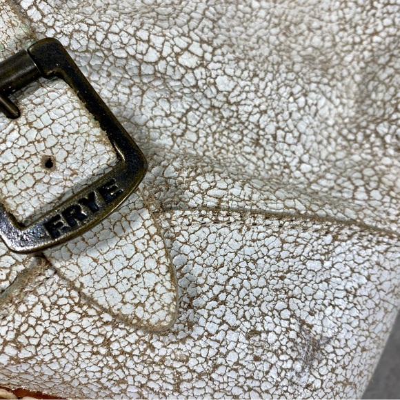 FRYE Women's Veronica Leather Boots Booties sz 11 White Distressed Cracked NWOB - Picture 10 of 16